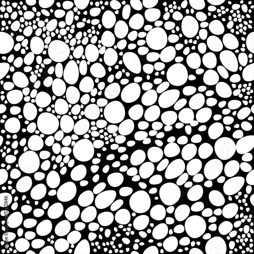 Black and white circles seamless pattern vector. Abstract dot pattern illustration.