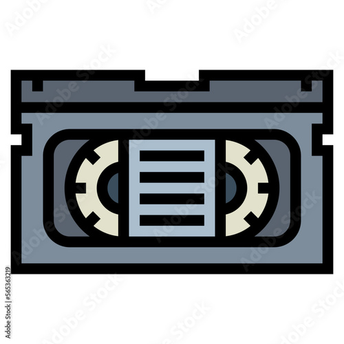 video cassette filled outline icon style