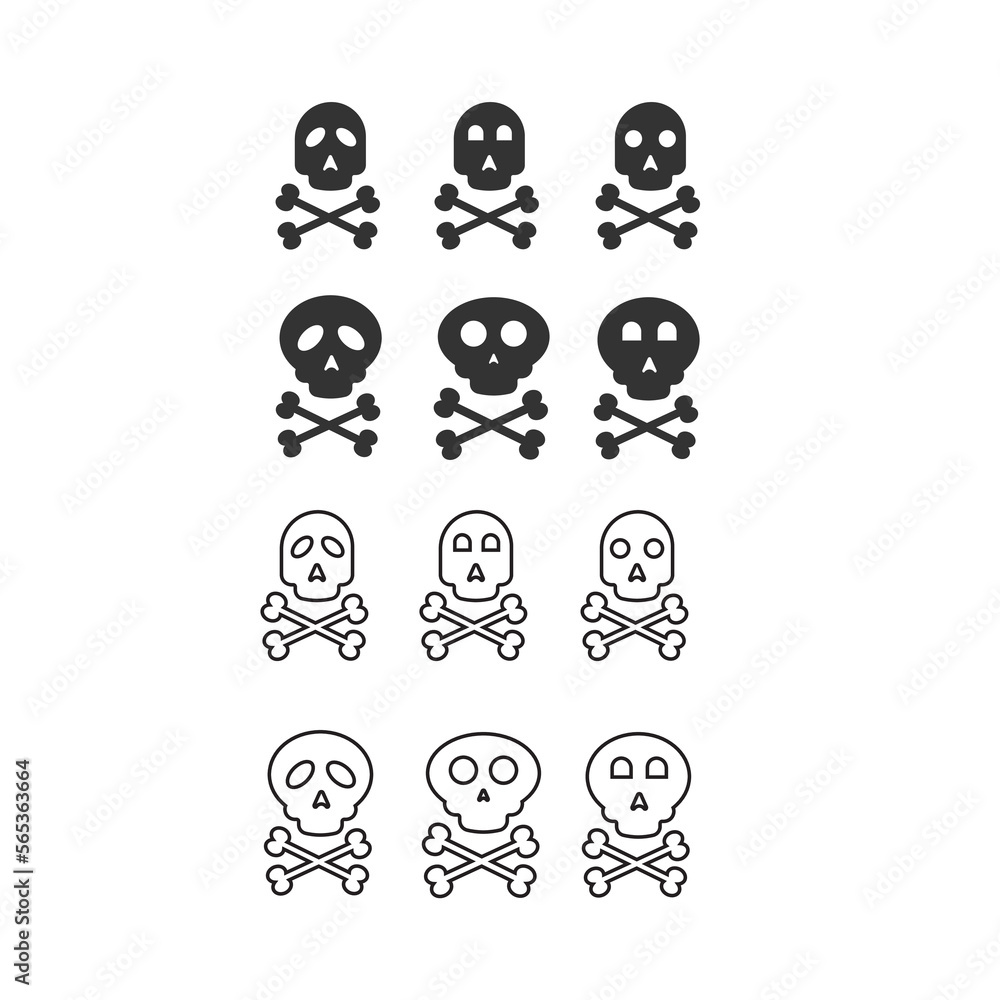 Crossbones icon. Pirate set emblem vector ilustration. Crossbones icon. Pirate set emblem vector ilustration.
