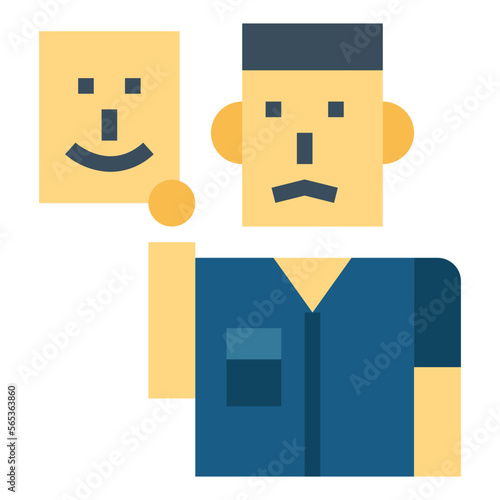 actor flat icon style