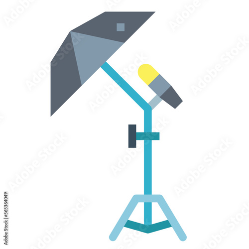 umbrella reflector flat icon style