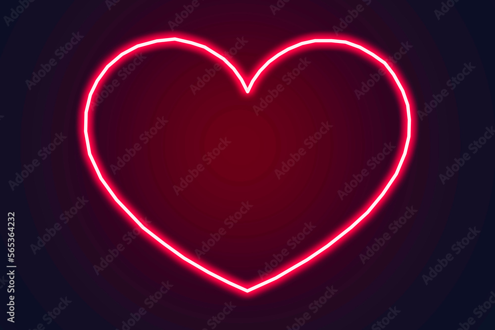 Heart sign neon banner on brick wall background. Heart sign neon banner on brick wall background.