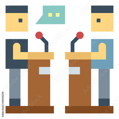 debate flat icon style