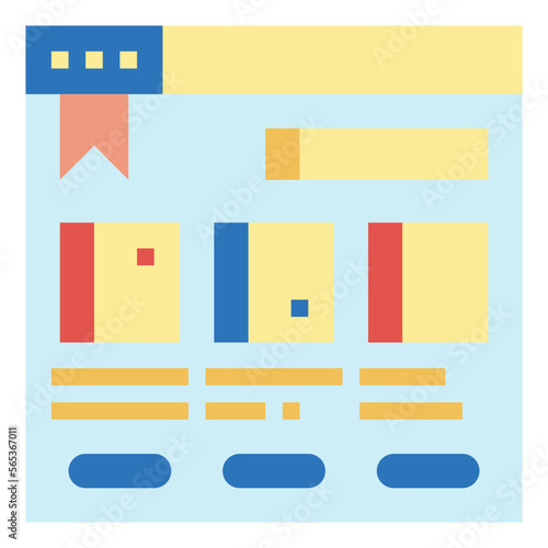 online bookstore flat icon style