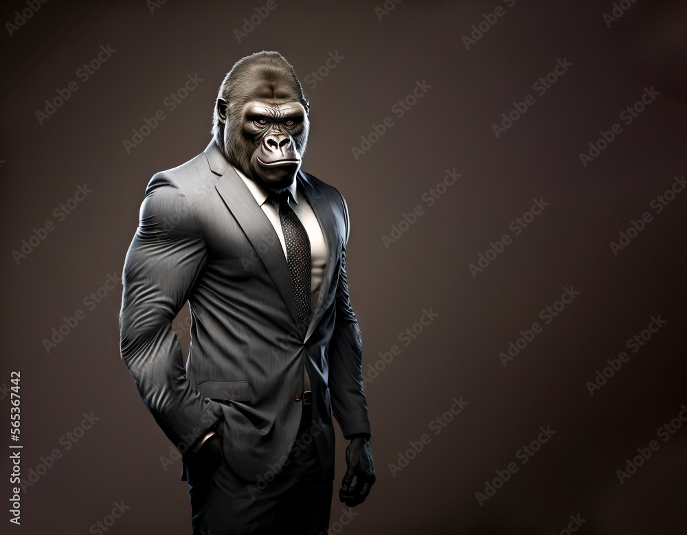 Gorilla in Suit With Red Tie (Download Now) 