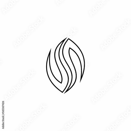 leter S leaf logo or vector.