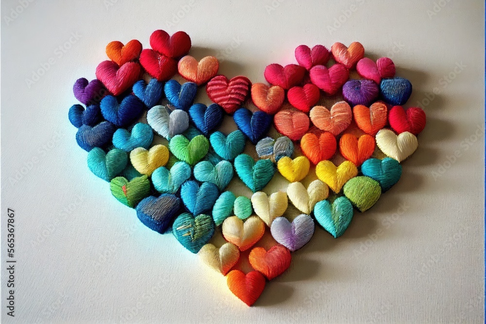 Valentine hearts embroidered Valentine hearts embroidered