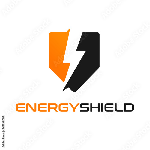 Free Download Thunder Shield vector logo template. This graphic suitable for electric business. - GFXLoad