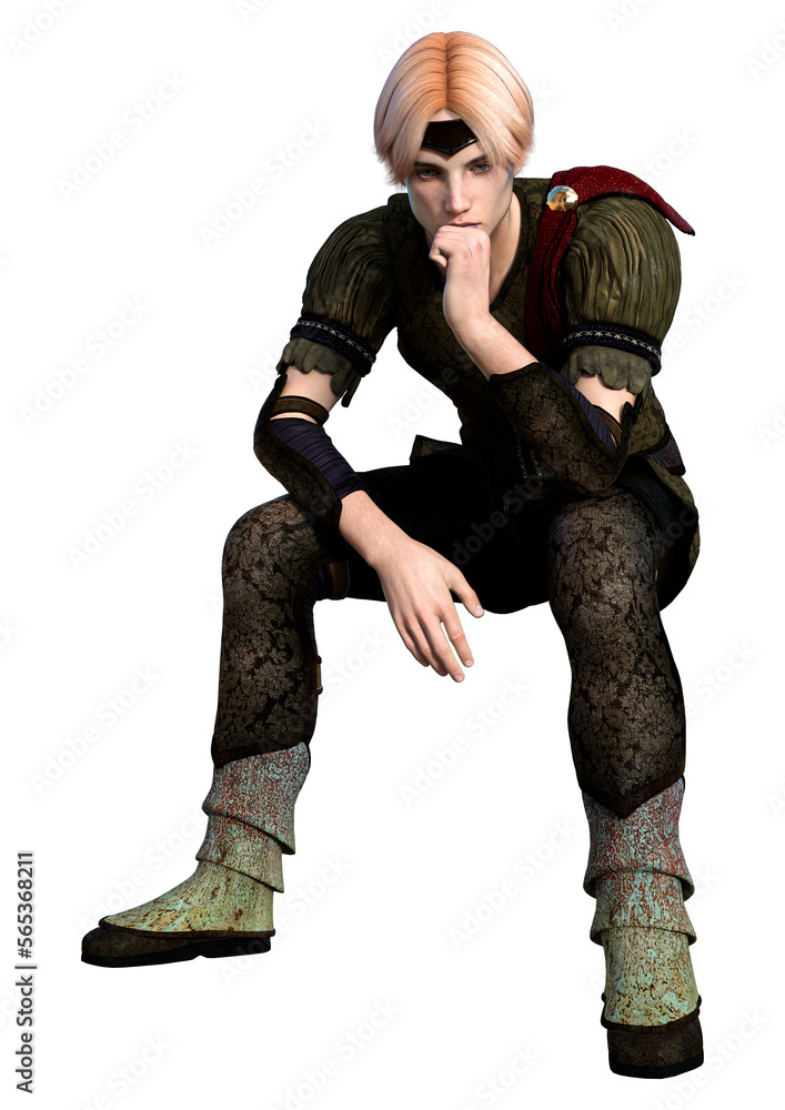 3D Rendering Fairy Tale Prince on White 3D Rendering Fairy Tale Prince on White