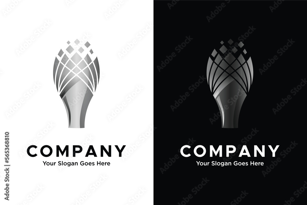 Modern abstract glass illustration logo Modern abstract glass illustration logo