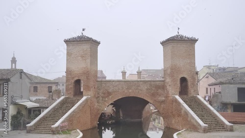 Architectural monument of Comacchio, called Trepponti.  photo
