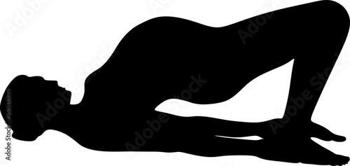 silhouette art of yoga poses prenatal pilates gym boll for pregnant women,vector illustration