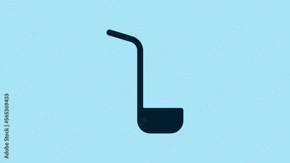 Blue Kitchen ladle icon isolated on blue background. Cooking utensil. Cutlery spoon sign. 4K Video motion graphic animation Blue Kitchen ladle icon isolated on blue background. Cooking utensil. Cutlery spoon sign. 4K Video motion graphic animation