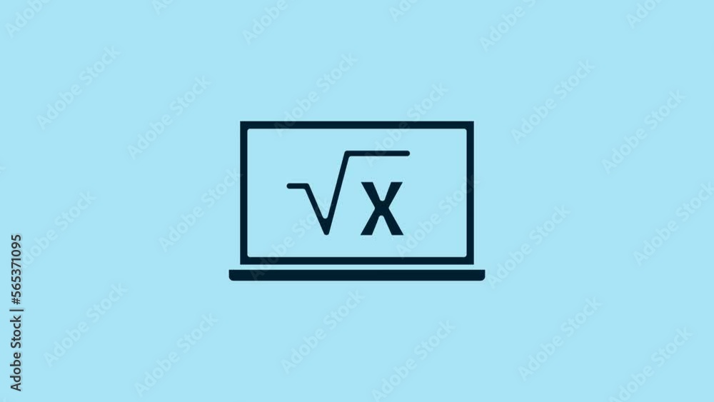 Blue Square root of x glyph on chalkboard icon isolated on blue background. Mathematical expression. 4K Video motion graphic animation Blue Square root of x glyph on chalkboard icon isolated on blue background. Mathematical expression. 4K Video motion graphic animation