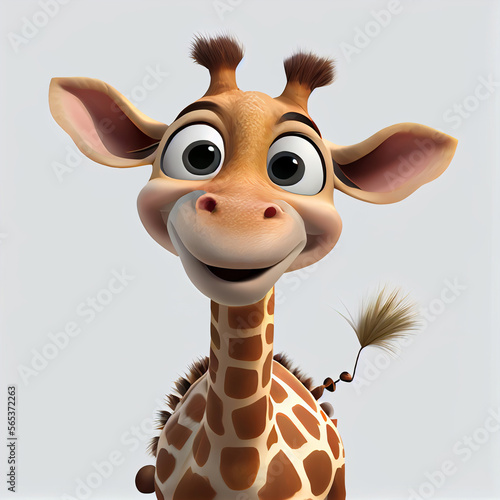 Cute Giraffe created with Generative AI technology + 3d Character 