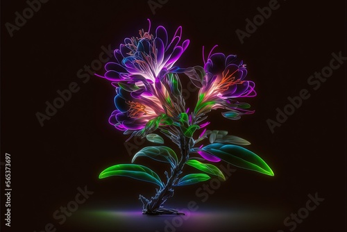 neon azalea on black