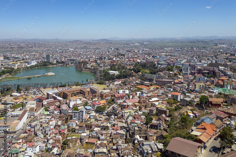 Aerial View Of Antananarivo, Capital city of Madagascar