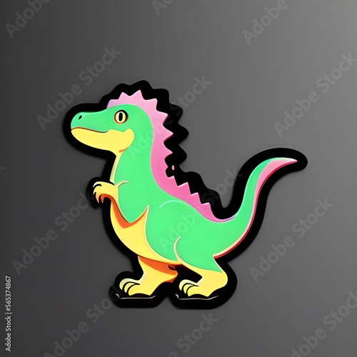 Colorful Dinosaur Sticker  made with generative AI