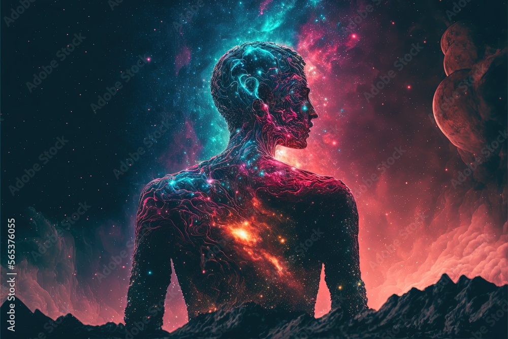 Psychedelic Human Art, Landscape Wallpaper, Galaxy and Stars 4K