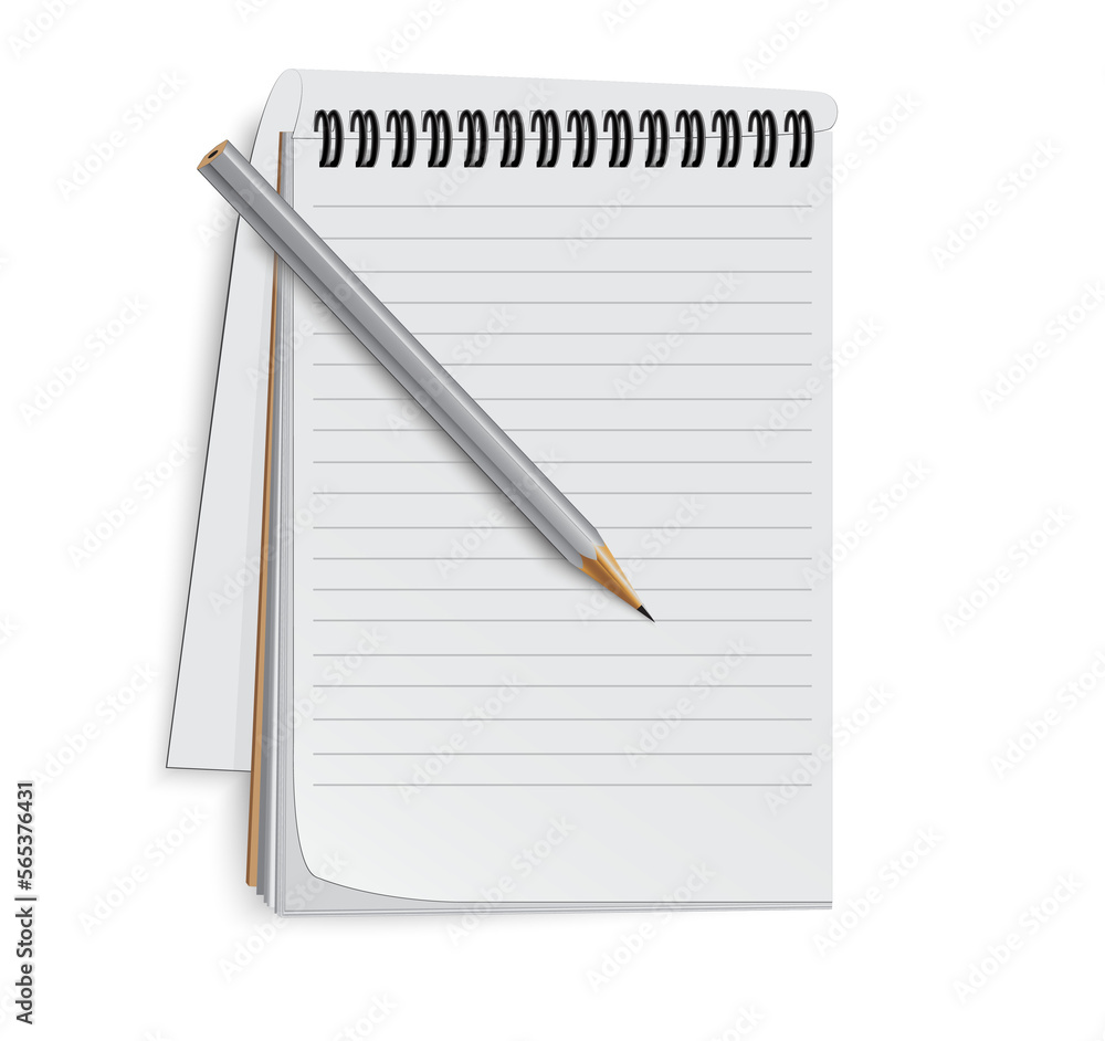 notepad and pencil closeup isolated notepad and pencil closeup isolated