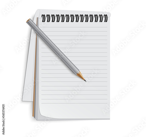 Wallpaper Mural notepad and pencil closeup isolated Torontodigital.ca