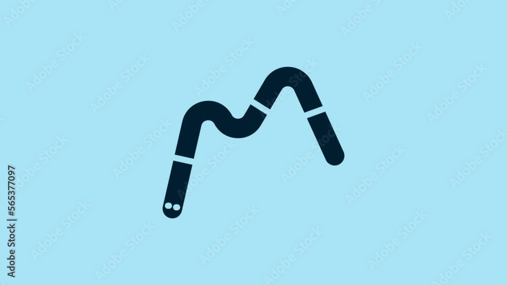 Blue Jelly worms candy icon isolated on blue background. 4K Video motion graphic animation Blue Jelly worms candy icon isolated on blue background. 4K Video motion graphic animation