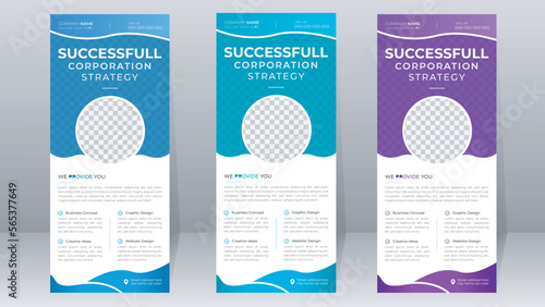 Roll up banner design Corporate Template vertical abstract Medical background pull up design modern x-banner stand template design advertisement 
