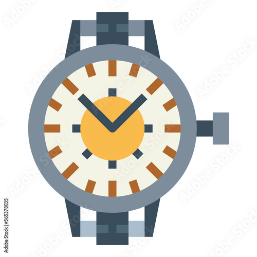 pilot watch flat icon style