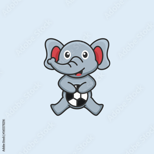 Fototapeta Naklejka Na Ścianę i Meble -  Elephant cute concept logo design
