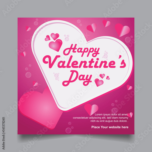 Valentine s day social media post and banner design