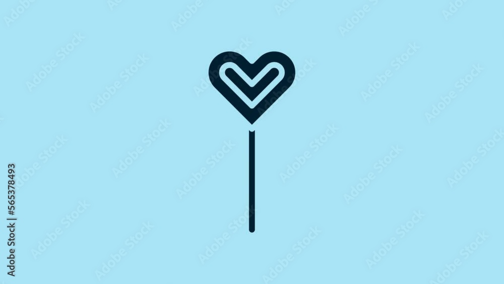 Blue Lollipop icon isolated on blue background. Food, delicious symbol. 4K Video motion graphic animation Blue Lollipop icon isolated on blue background. Food, delicious symbol. 4K Video motion graphic animation