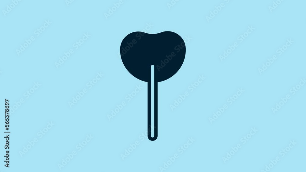 Blue Lollipop icon isolated on blue background. Food, delicious symbol. 4K Video motion graphic animation Blue Lollipop icon isolated on blue background. Food, delicious symbol. 4K Video motion graphic animation