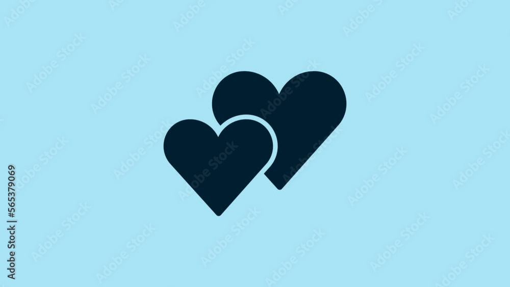 Blue Heart icon isolated on blue background. Romantic symbol linked, join, passion and wedding. Valentine day symbol. 4K Video motion graphic animation Blue Heart icon isolated on blue background. Romantic symbol linked, join, passion and wedding. Valentine day symbol. 4K Video motion graphic animation