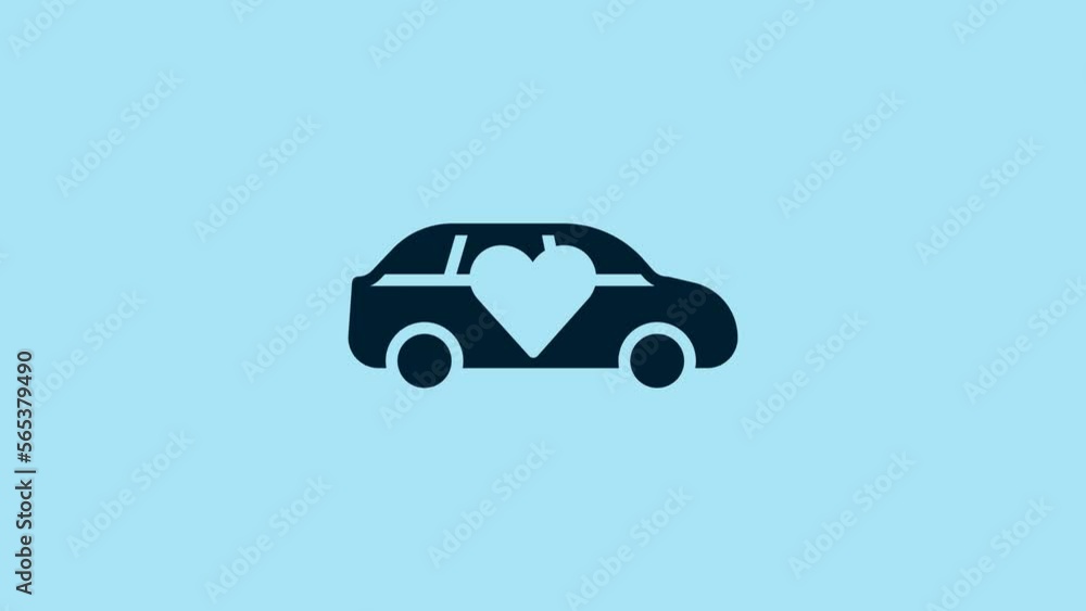 Blue Luxury limousine car icon isolated on blue background. For world premiere celebrities and guests poster. 4K Video motion graphic animation Blue Luxury limousine car icon isolated on blue background. For world premiere celebrities and guests poster. 4K Video motion graphic animation