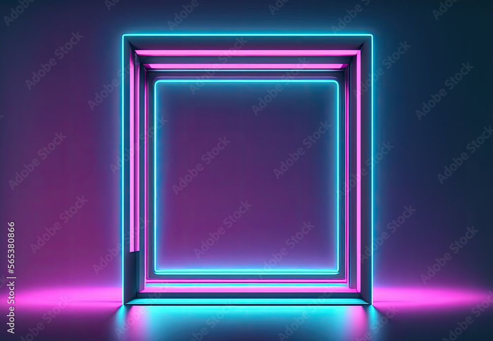pink cube in intense colors created with Generative AI technology pink cube in intense colors created with Generative AI technology