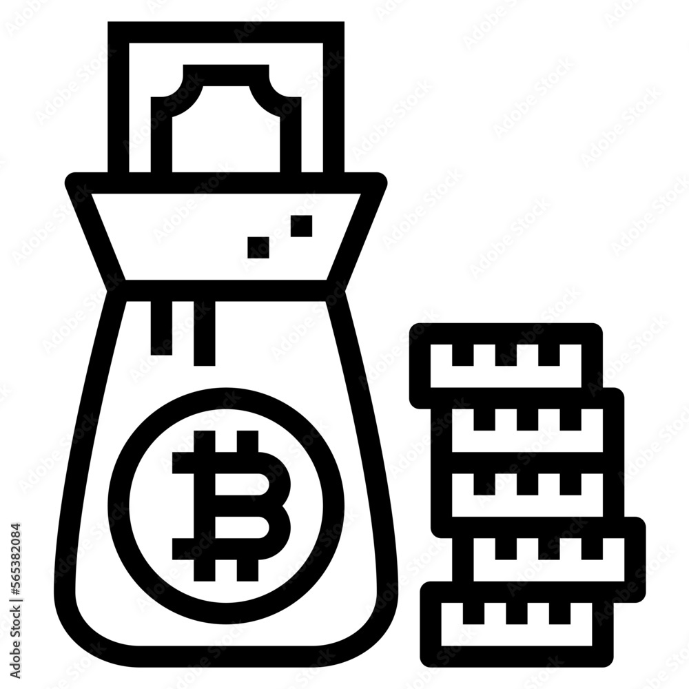 money bag line icon style