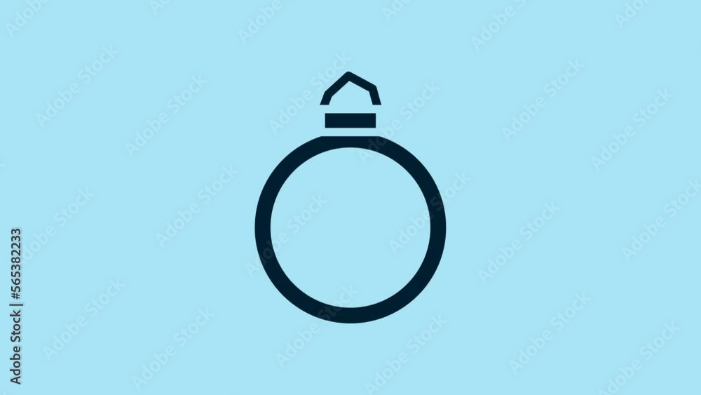 Blue Diamond engagement ring icon isolated on blue background. 4K Video motion graphic animation Blue Diamond engagement ring icon isolated on blue background. 4K Video motion graphic animation