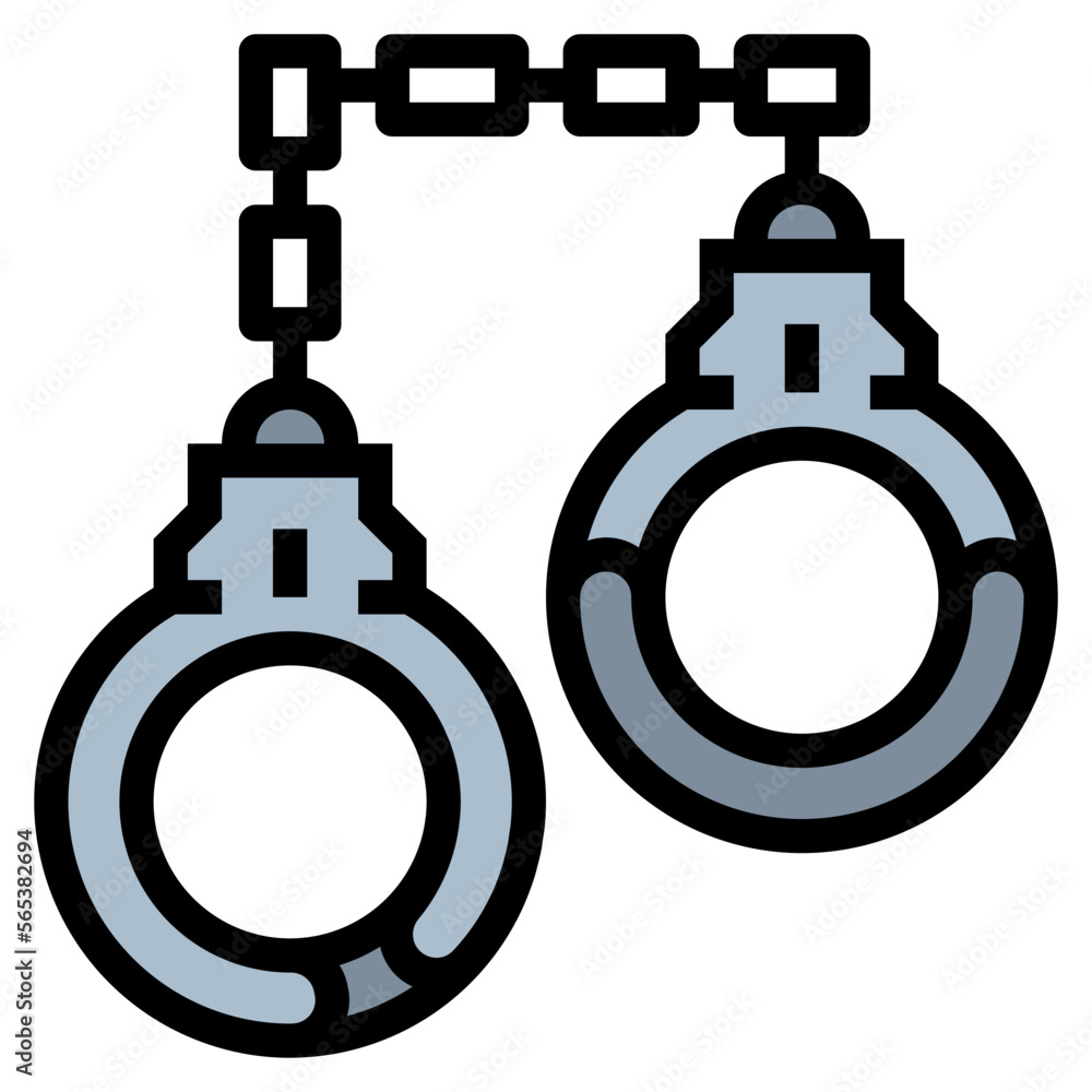 handcuffs filled outline icon style handcuffs filled outline icon style