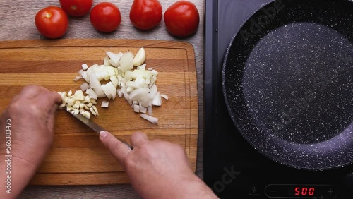 Garlic cherry tomatoes finely diced for salad, sauce, second course