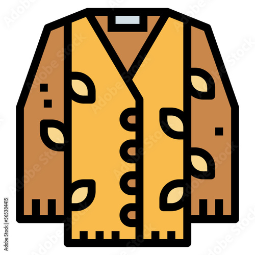 cardigan filled outline icon style