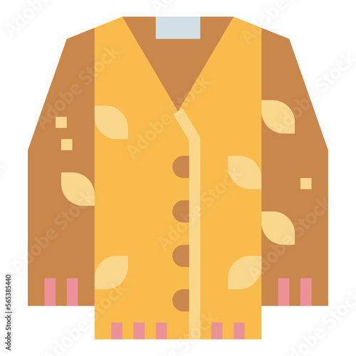 cardigan flat icon style