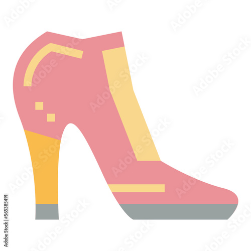high heels flat icon style