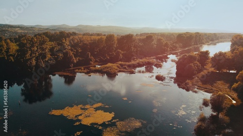 Lake on sunset