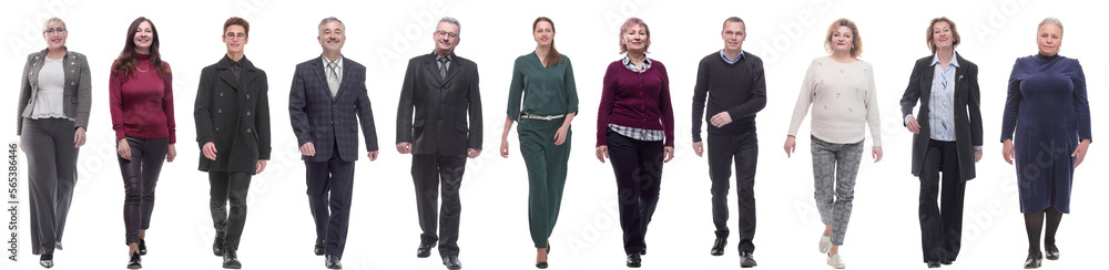 group of successful business people in motion isolated group of successful business people in motion isolated