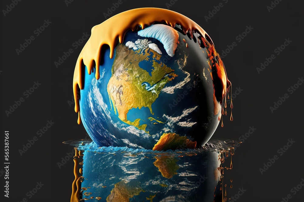 Planet earth melting. Climate change and global warming concept ...