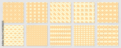Set geometric seamless patterns. Vector illustration