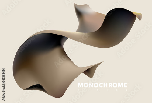 Art abstract liquid shape. Monochrome fluid design elements on white background.