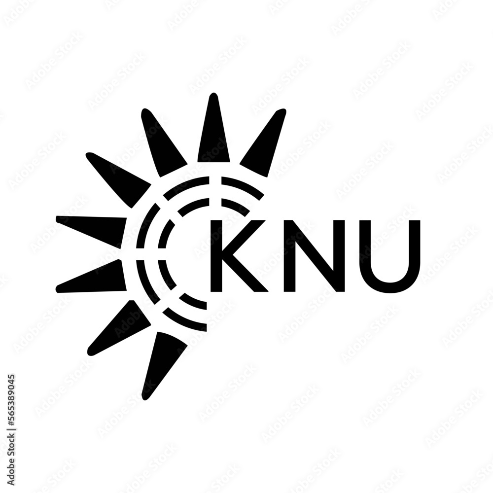 KNU letter logo. KNU image on white background and black letter. KNU