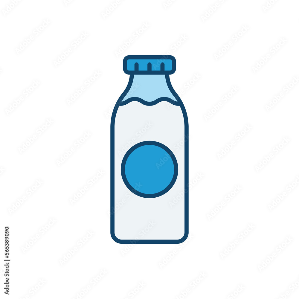 Glass bottle of milk icon. High quality coloured vector illustration. Glass bottle of milk icon. High quality coloured vector illustration.