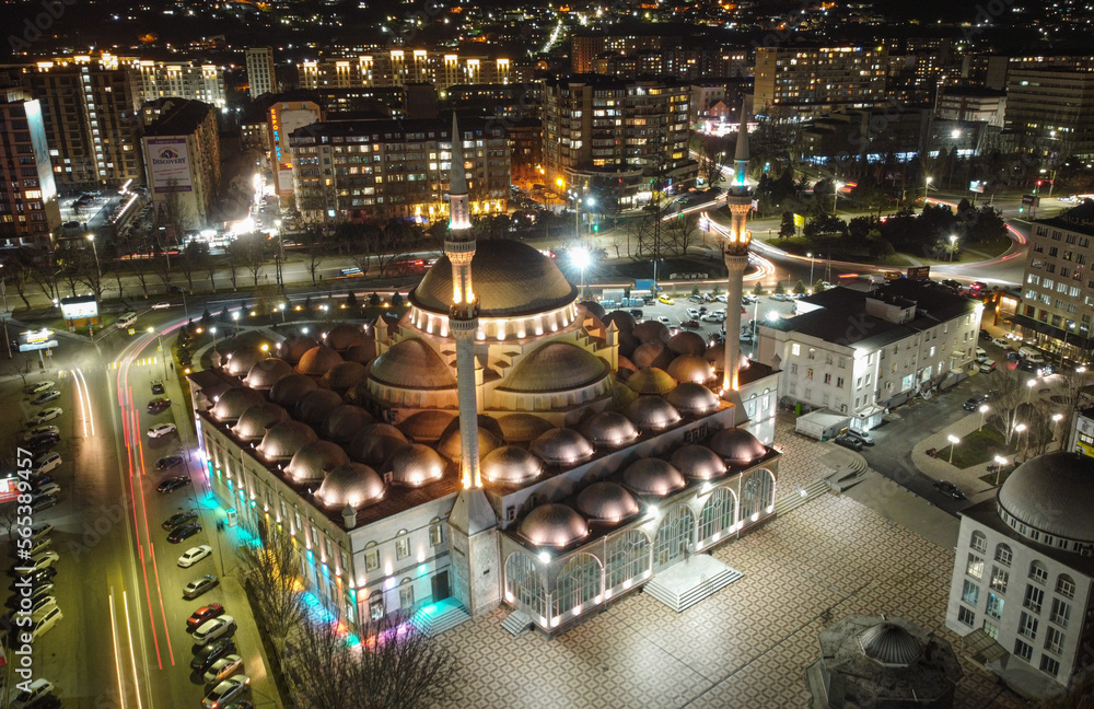 Obraz premium Night Makhachkala, Grand mosque